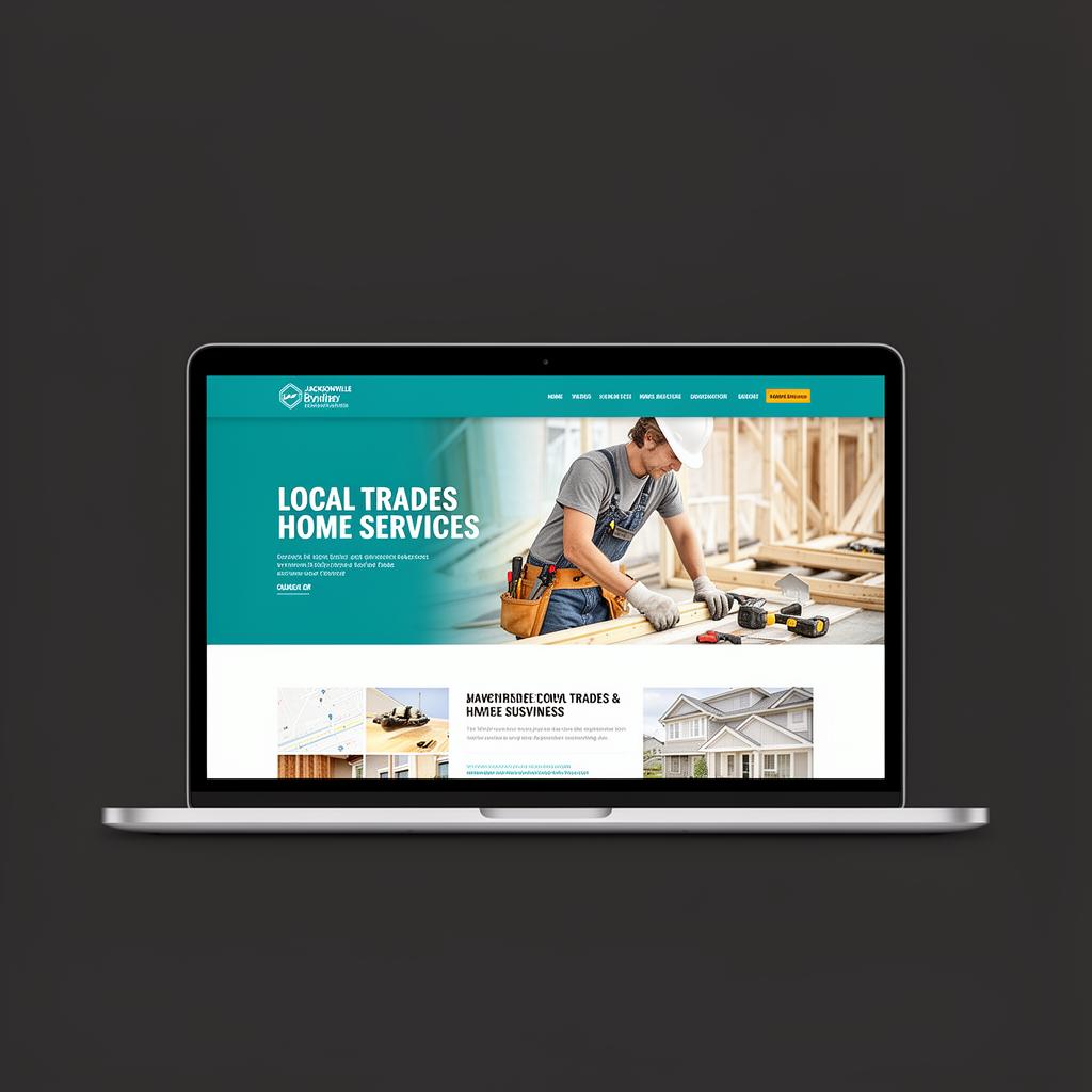 Website design mockup for local trades and home services business